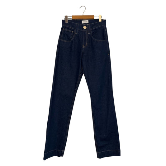 Frame Oversized Detail Straight-Leg Jeans Wide Cuffed blue denim carpenter 25