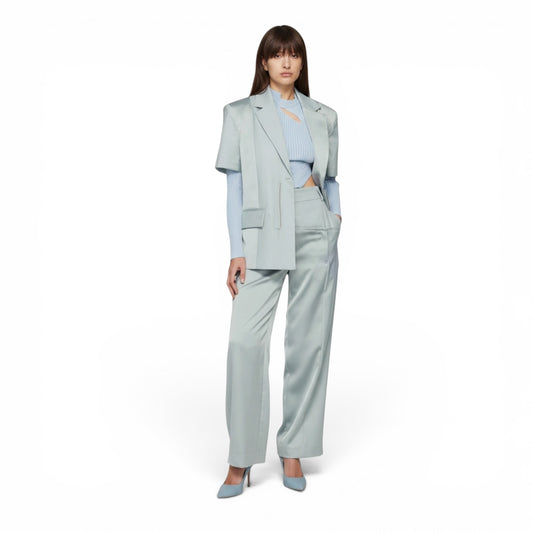 Feng Chen Wang Wool Steel Blue Suit Small/ Medium