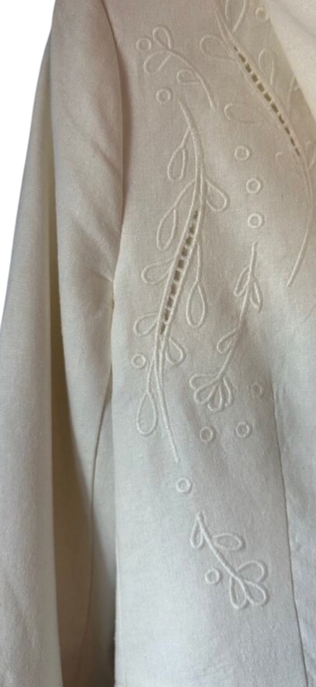 JASON WU White Linen Embroided Blazer Jacket Large