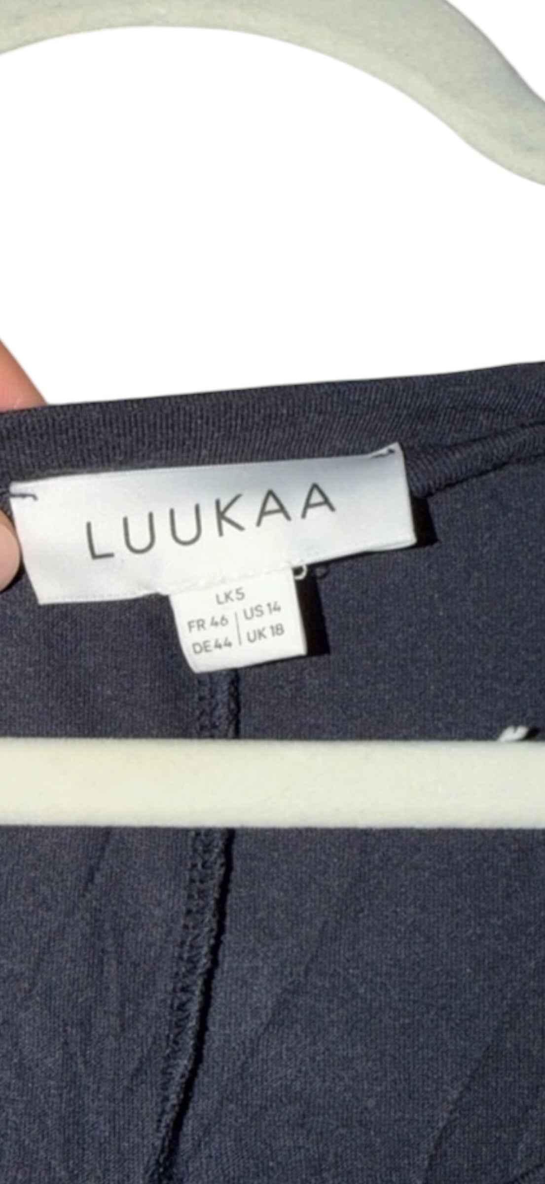 Luukaa Crinkled cotton lagen look navy dress 14