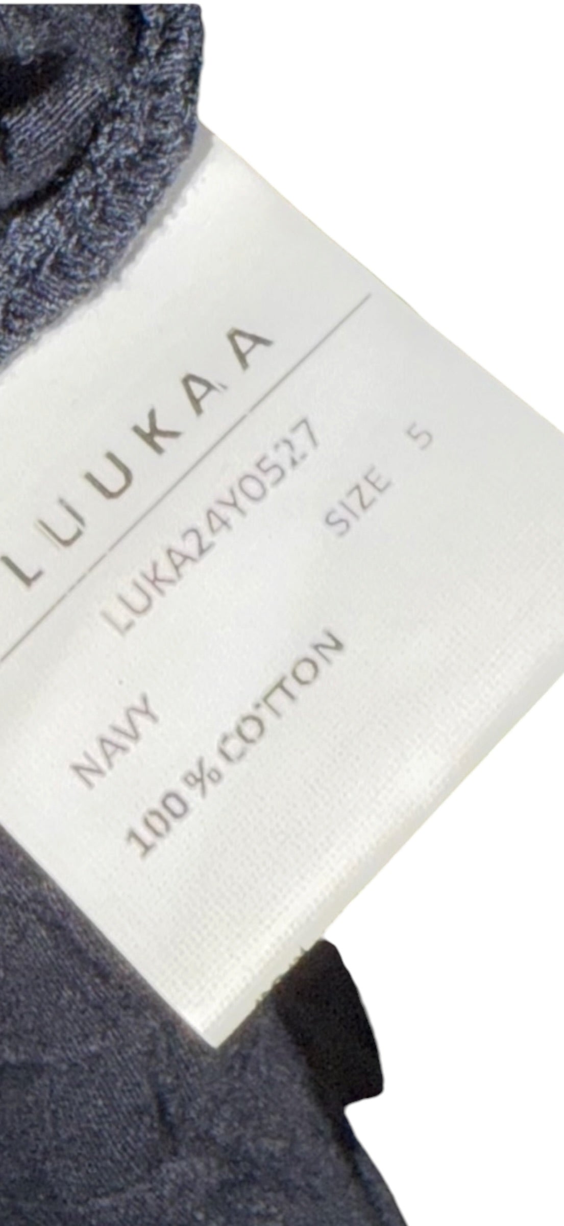 Luukaa Crinkled cotton lagen look navy dress 14