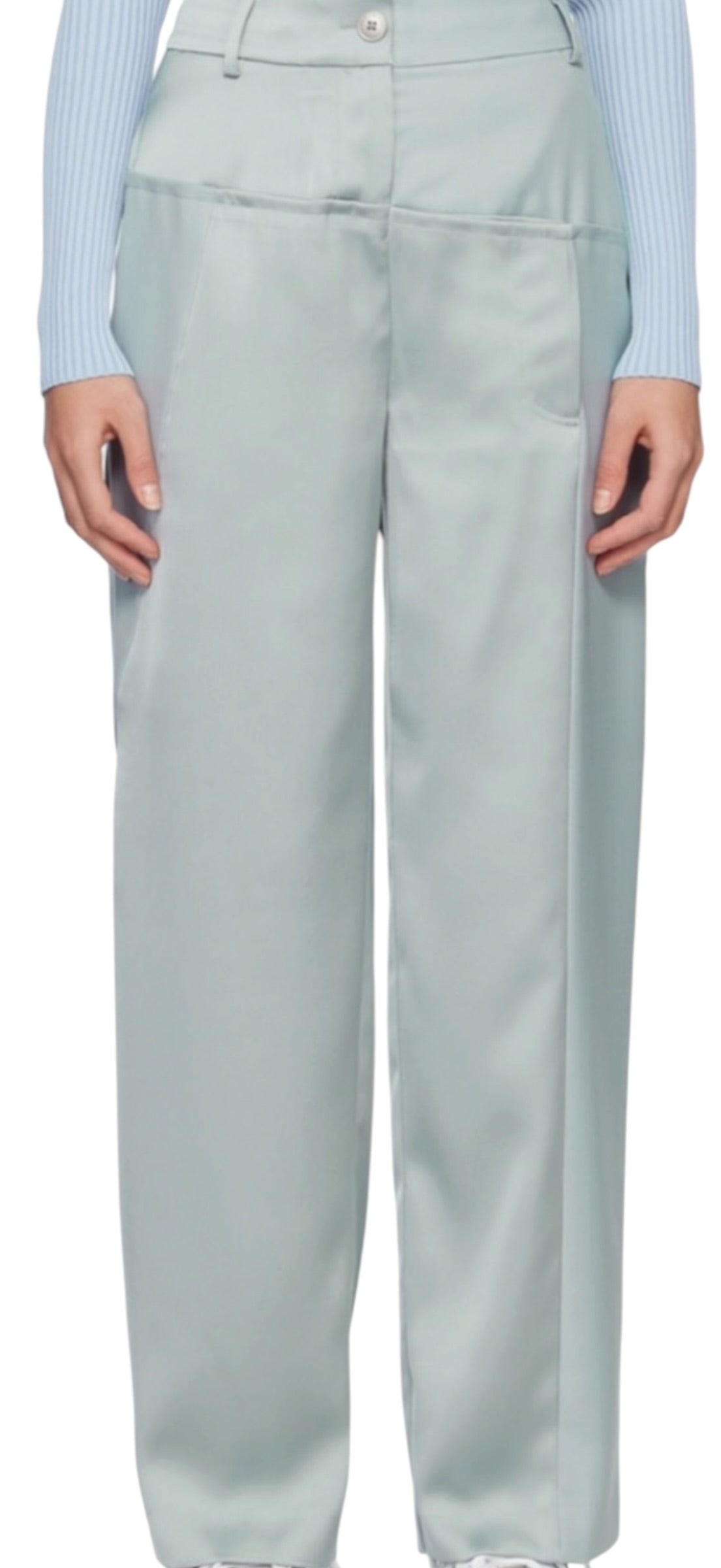 Feng Chen Wang Wool Steel Blue Suit Small/ Medium