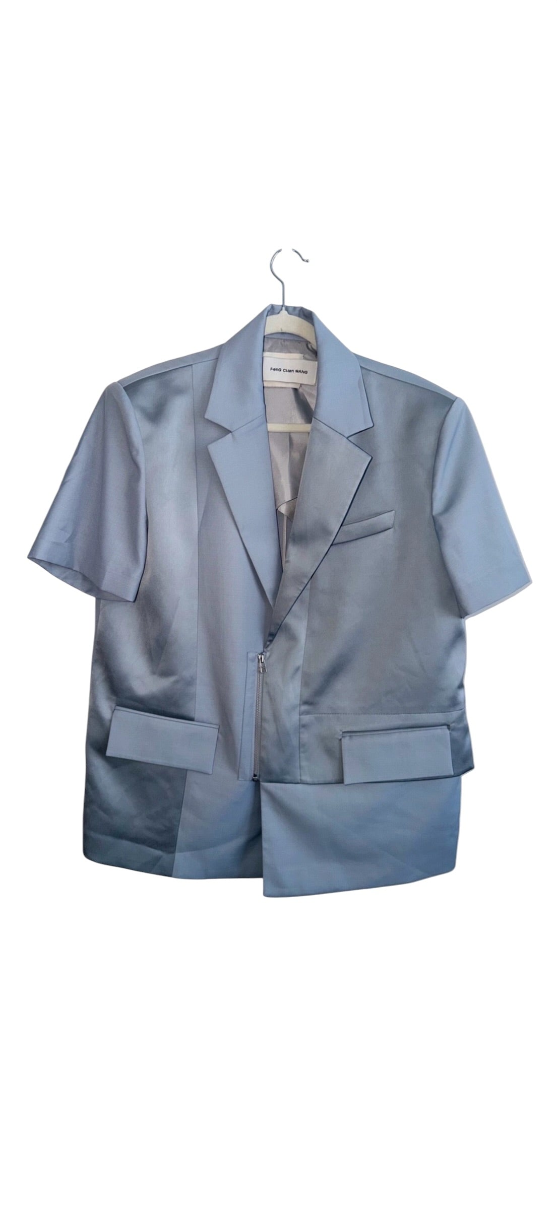 Feng Chen Wang Wool Steel Blue Suit Small/ Medium