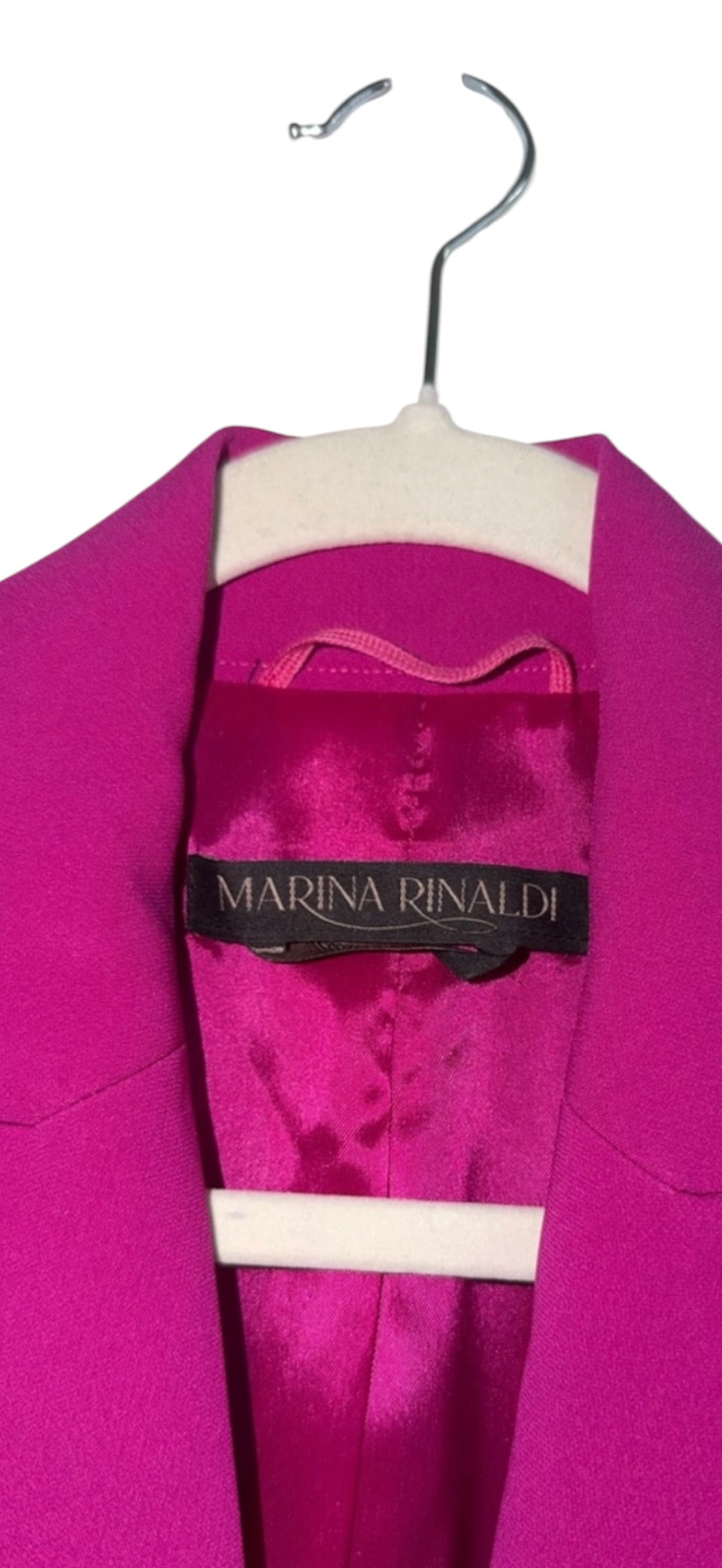 Marina Rinaldi Magenta Double breasted Caraibi Pant Suit 14 18 black
