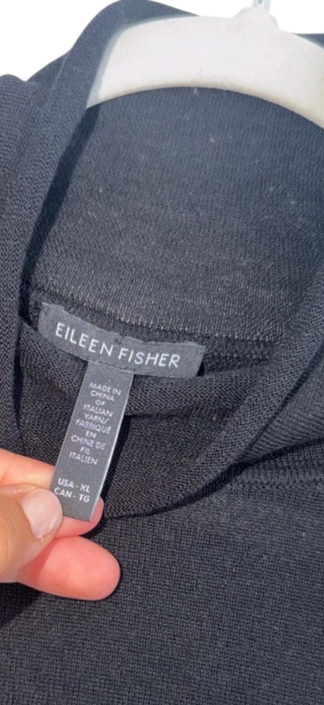 Eileen Fisher mock neck Extra fine merino wool lightweight sweater Extra Large