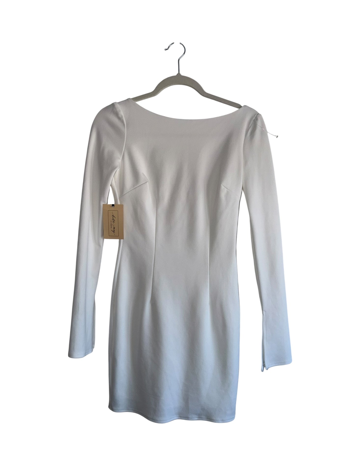 Katie May White Glisten Mini Long Sleeve Dress XS