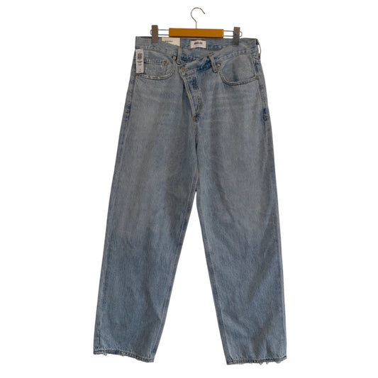 Agolde upsize criss cross waist blue denim light wash oversized baggy 90s jeans size 29