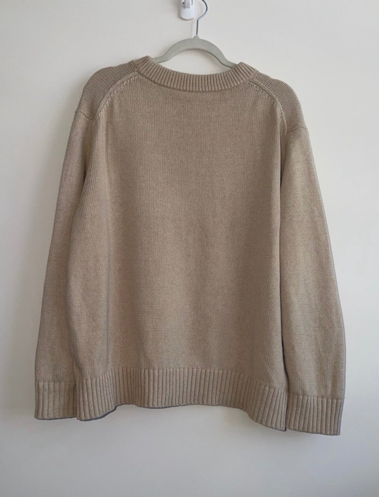 Jenni Kayne cashmere cotton oversized Sweater Beige fishermancore costal Large