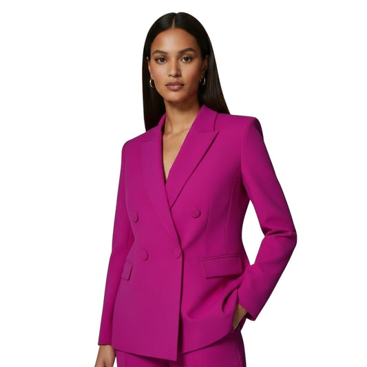 Marina Rinaldi Magenta Double breasted Caraibi Pant Suit 14 18 black