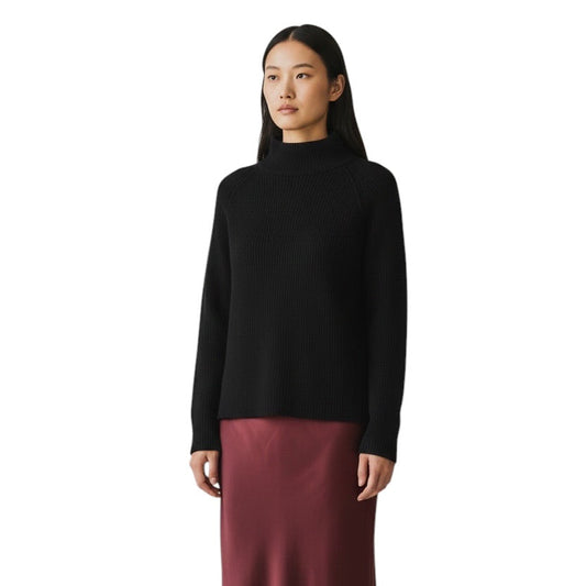 Eileen Fisher mock neck Extra fine merino wool lightweight sweater Extra Large
