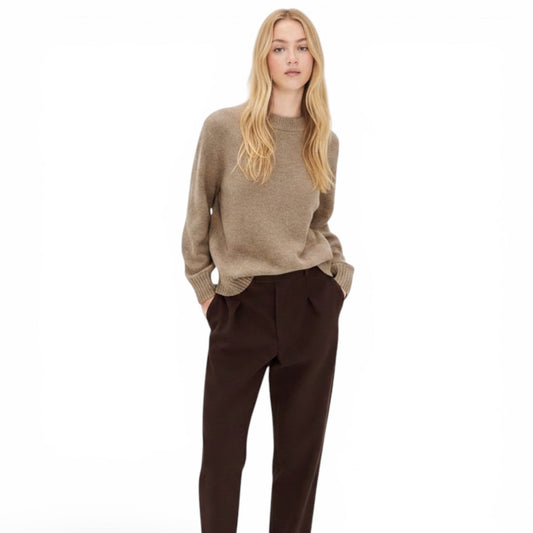 Jenni Kayne cashmere cotton oversized Sweater Beige fishermancore costal Large